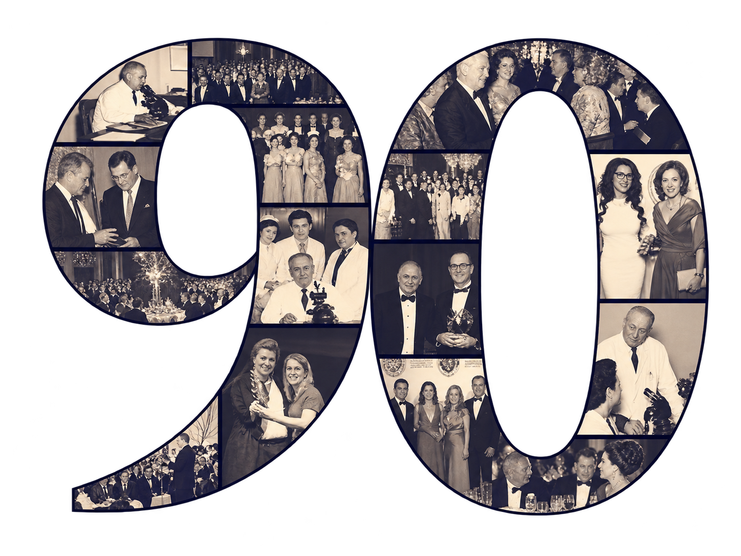 90 — ninety years of HMS, a collage of archival photographs