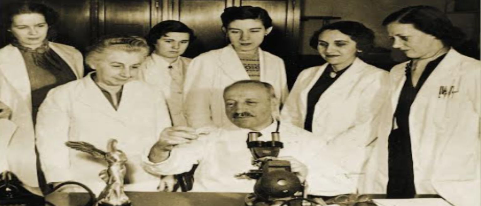 Dr. Papanicolaou with his laboratory team.