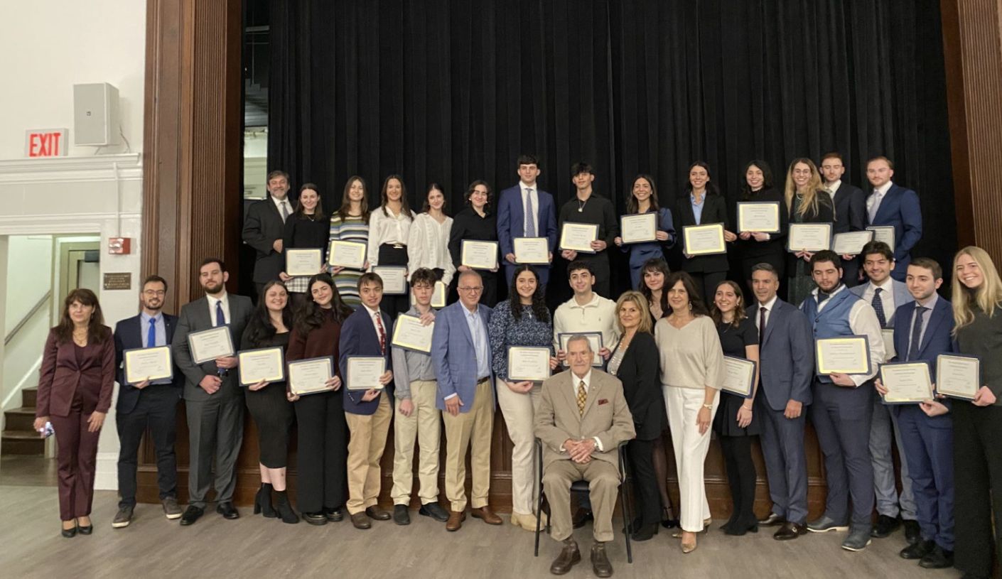 HMS Scholarship Recipients and Board Members with Dr. Marinos Petratos, past President and Founder of the HMS Scholarship Program (1975).