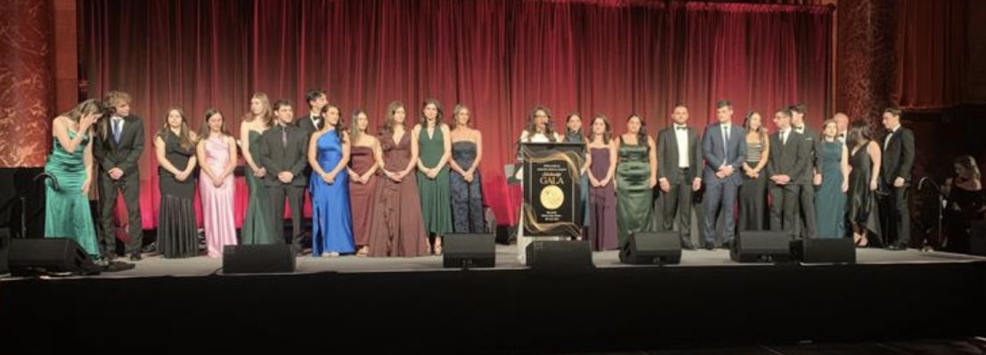 Scholarship recipients take the stage at the Annual Scholarship Gala.