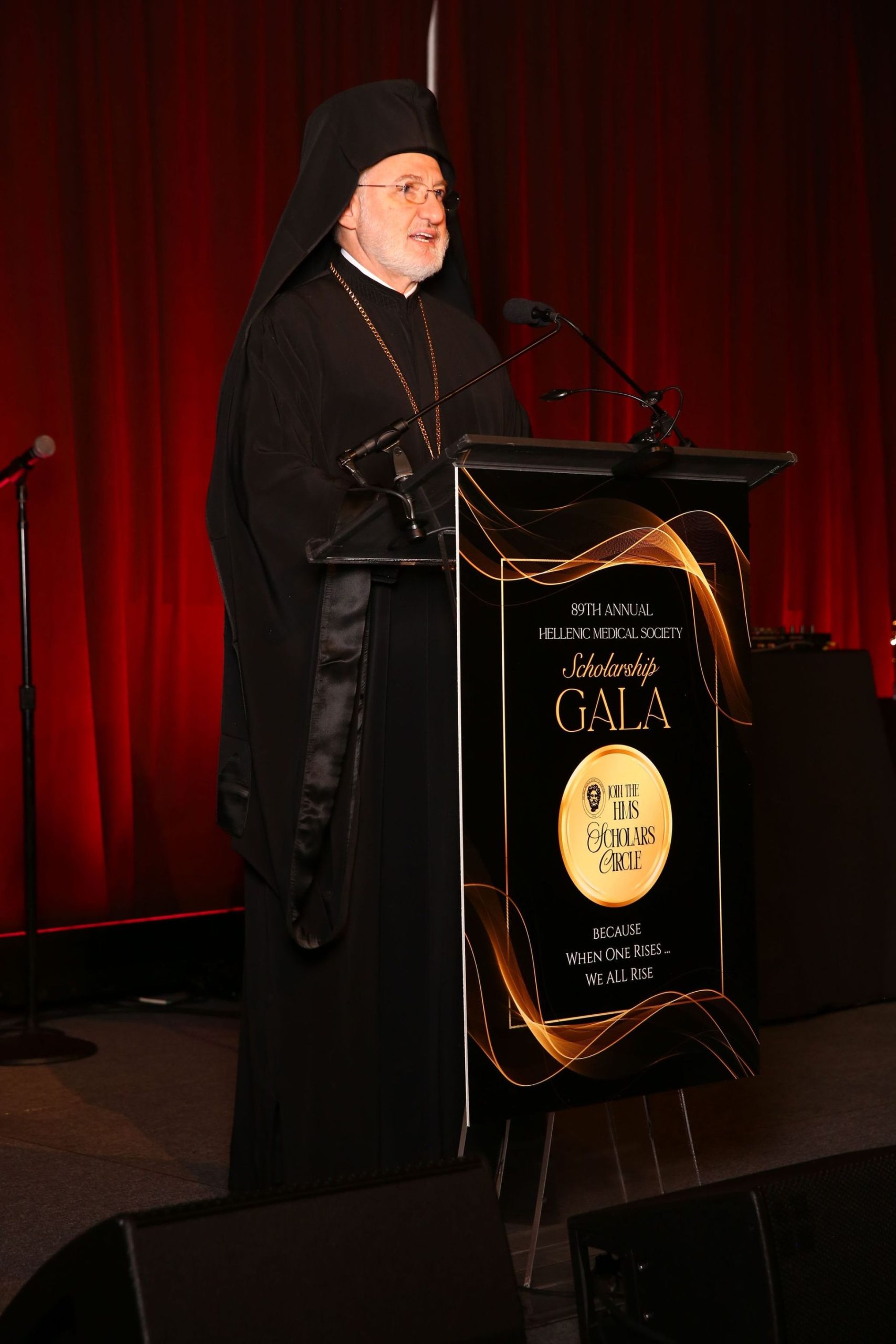 His Eminence Archbishop Elpidophoros addresses the Gala.
