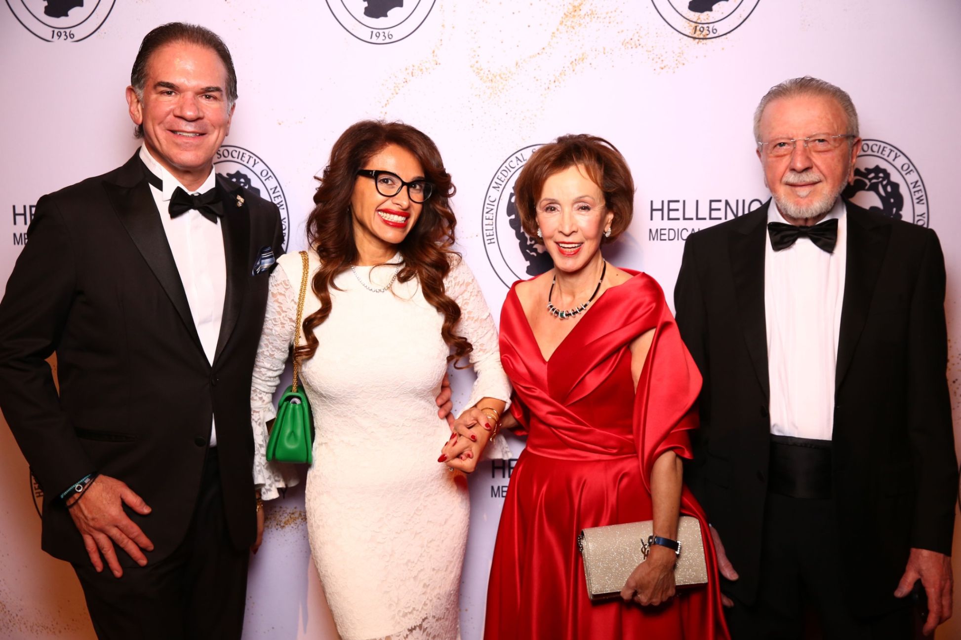 Dr. John Athas and Gala Chair Dr. Monica Tadros with HMS Benefactors and proud members Dr. Miranda Kofinas and Dr. George Kofinas.