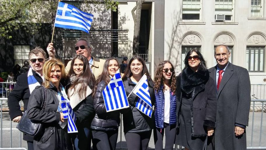 Member families at the Hellenic Parade.