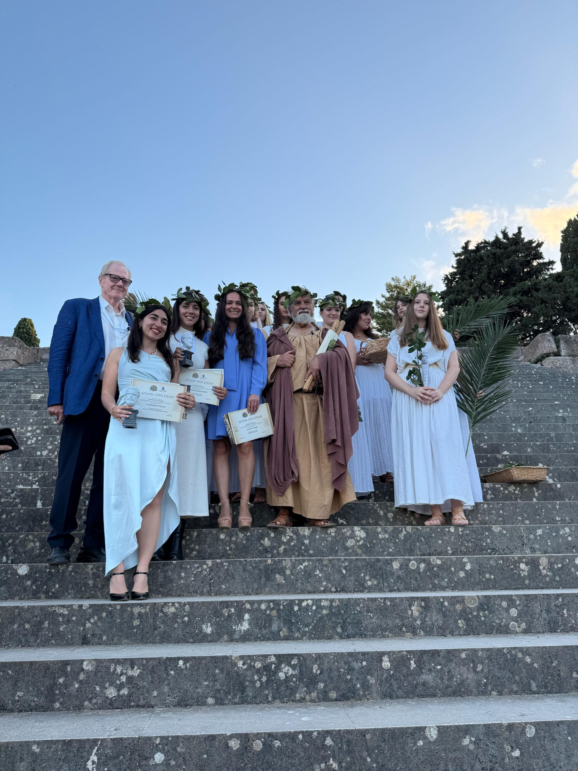 HMS honorees receive diplomas at the Asklepieion.