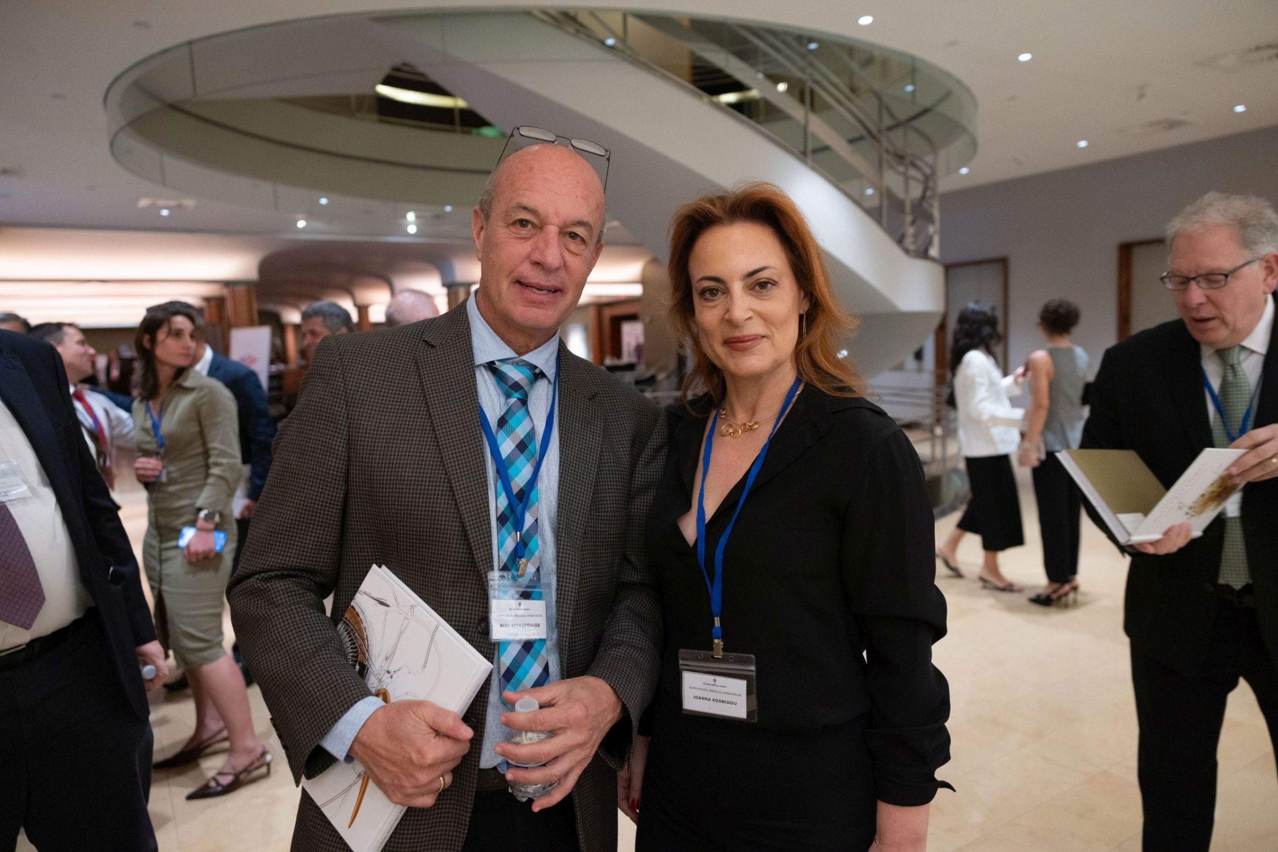 Dr. Alex Spyropoulos and Dr. Ioanna Kosmidou at the 2026 Hippocratic Medical Symposium.