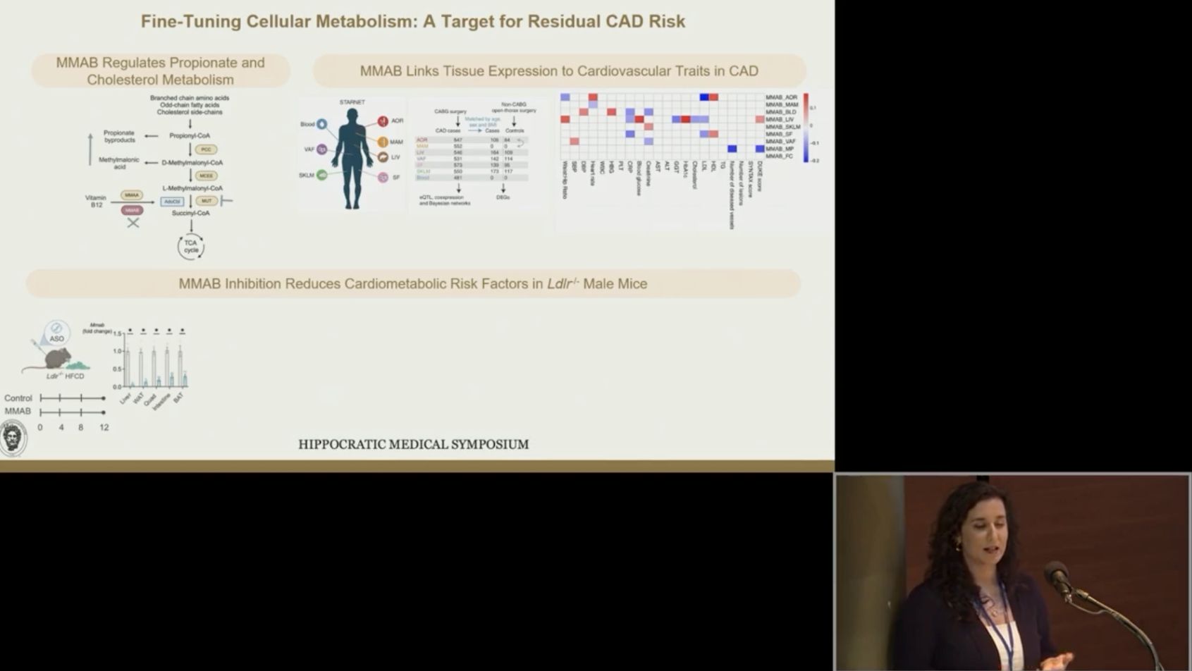 HMS Young Professional Niki Brisnovali presenting at the 2026 Hippocratic Medical Symposium Abstracts Competition.